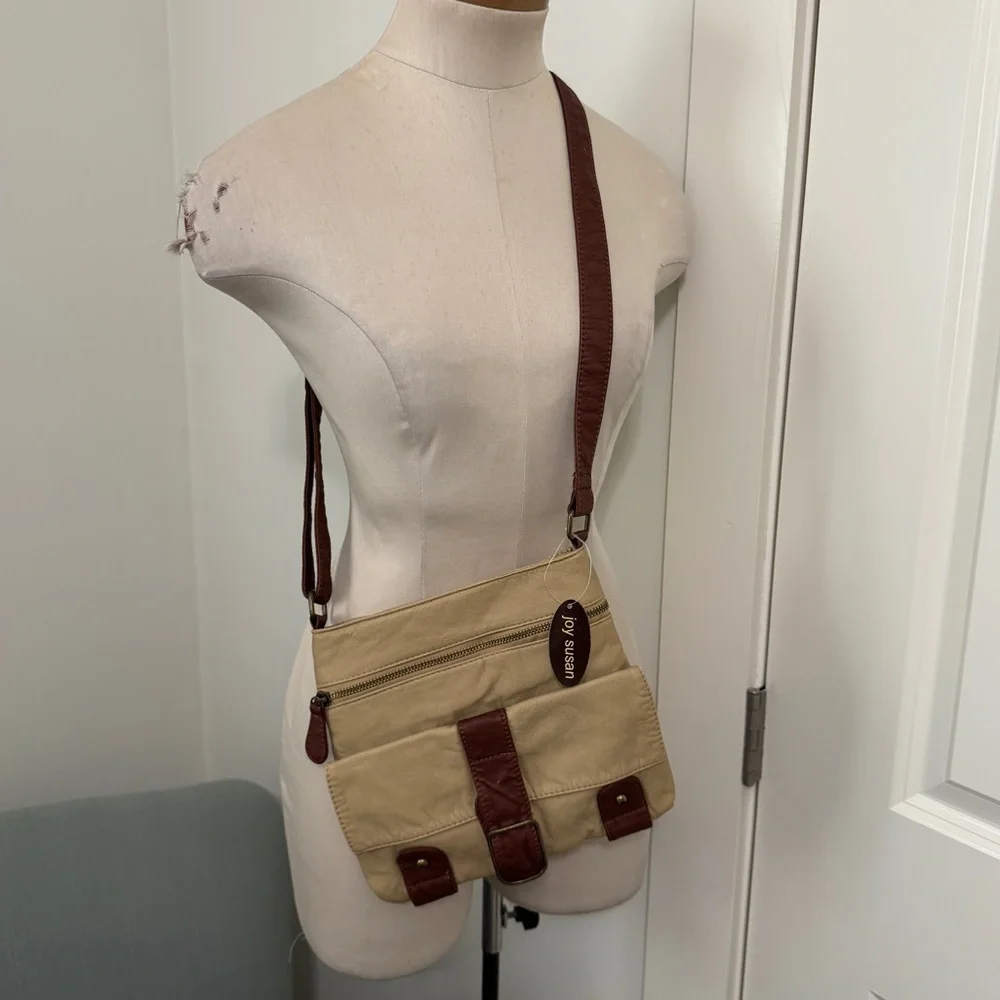 NEW Joy Susan Crossbody Bag Handbag ~ Khaki Adjustable Travel Casual Boho
